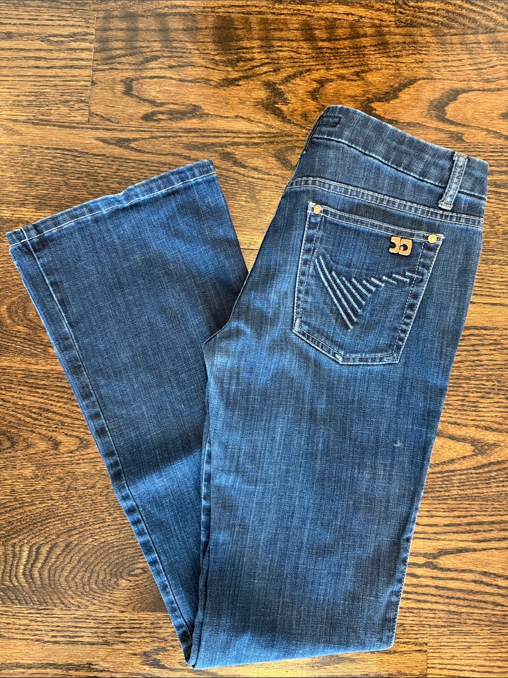 Joe's Jeans Dark Blue Bootcut Jeans with Chevron Back Pocket